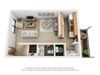 2 Bed - 2 Bath JM Townhome Bedroom Layout 950 sq.ft. Two Bed Two Bath Townhome